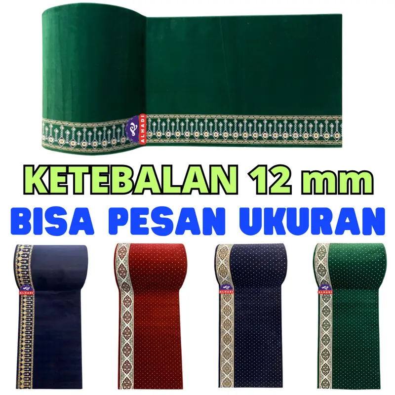 Alhadi Karpet Masjid ALGIZ METERAN Ukuran 100 x 120cm Tebal 12mm Sajadah Mushola Turki 0