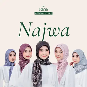 Najwa Scarf - Kana Scarves | Hijab Segi Empat Voal Premium Lembut Nyaman Casual Muslim Printing 120x120 cm Kerudung Lokal Berkualitas Square Motif Eksklusif Bahan Lembut Adem Cocok untuk Daily Look dan Acara Spesial