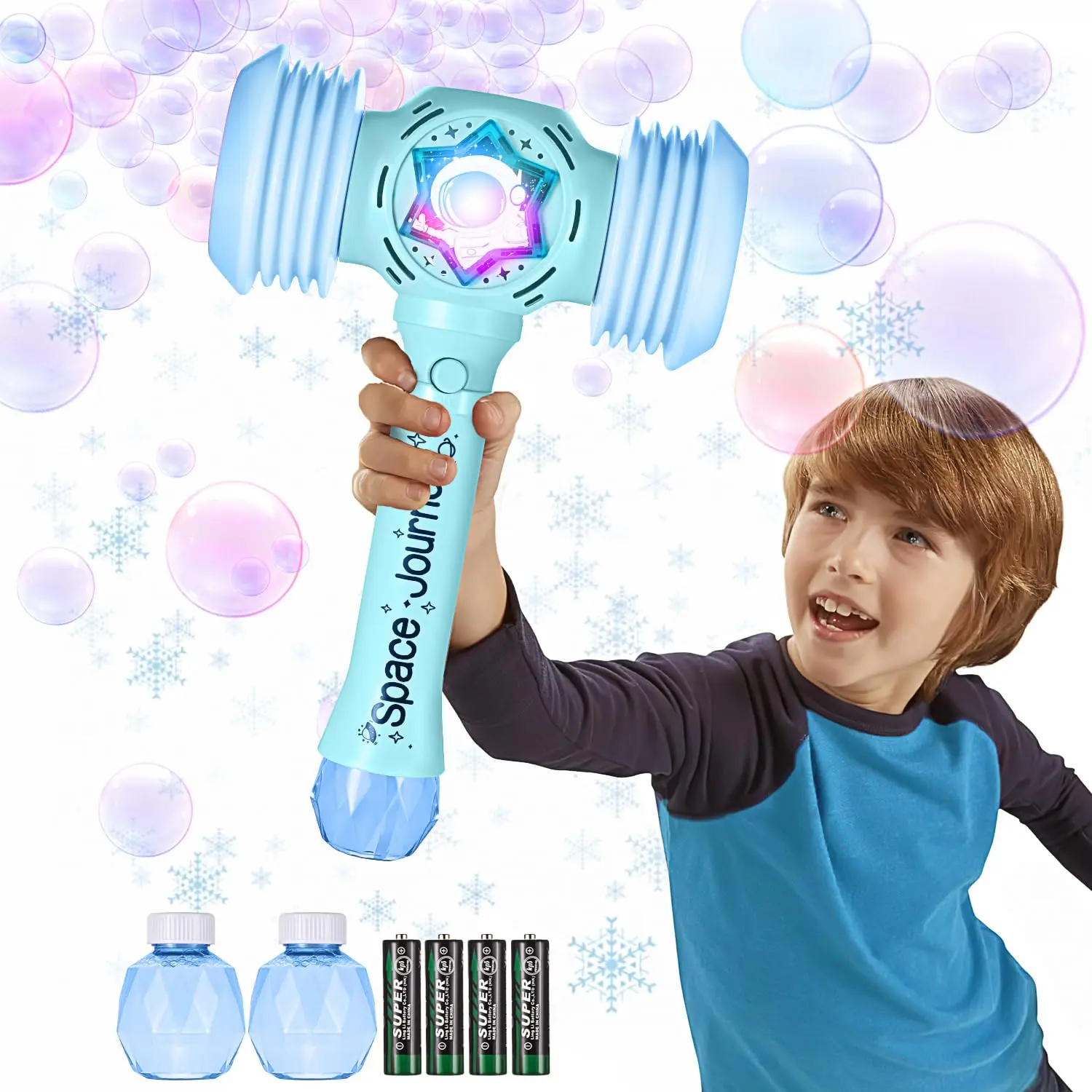 Electric blowing bubbles hand-held fairy bubble hammer princess wand magic to send girls June 1 Children's Day gift toys