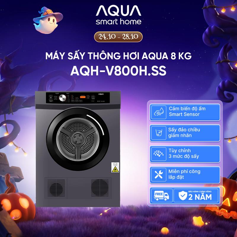 Máy sấy thông hơi Aqua 8 kg AQH-V800H.SS