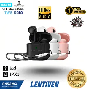 SALYS LENTIVEN Earbuds TWS Wireless Earphone Bluetooth 5.4 Hi-Res Audio IPX5 Garansi 1 Tahun G010