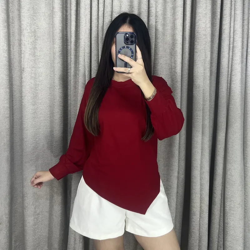 Vivienne Top - Tshirt Wanita Lengan Panjang Asymmetric Top 1