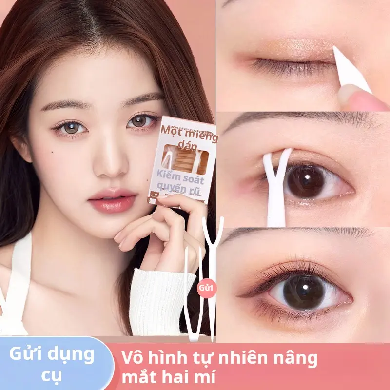 Miếng Dán Hai Mí, Vô Hình, Hoàn Thiện Lì Tự Nhiên, Bề Mặt Lì Không Dấu Vết, Thích Hợp Cho Mí Mắt Đơn Và Bong Bóng Mồ Hôi, Hỗ Trợ Cụ Thể Cho Mắt, Độ Nhớt Cao, Mô Phỏng, Mạnh Mẽ