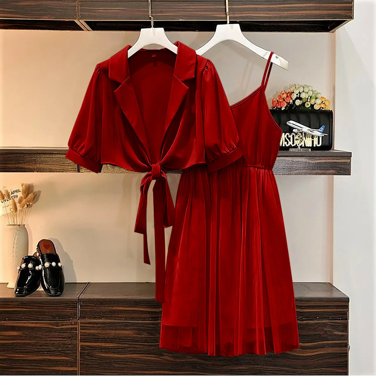 ZRS Set Sellena Ld 100 cm P 50 cm - Lp 100 cm P 115 cm B 347 gr Cotton Babyterry Combine Mosscrepe Viscose #4228