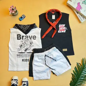 BRAVEKIDS FASHION RUNNING CULTURE TEES SETELAN ANAK 1-5 TAHUN, LEKBONG SINGLET KATUN 24s & CELANA CARGON UNION DRILL, BAHAN NYAMAN, DESAIN FUTURISTIK, SIZE S-M-L, COCOK UNTUK OLAHRAGA  & LUAR RUMAH KEREN