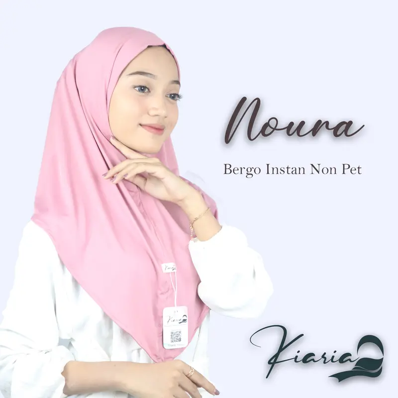 Kiaria - Daily Hijab Instan Non Pet Size L Bergo Bahan Jersey Casual Premium Noura 3