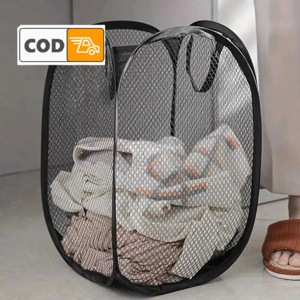 Keranjang Laundry Lipat Jaring Tempat Baju Kotor Praktis Tas Cucian Rumah Tangga Kokoh Mudah Dibawa
