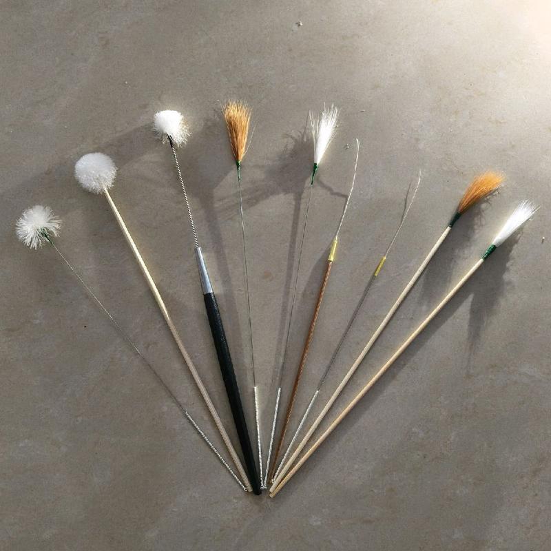 COMBO 9 Cây Tăm Ngoáy Tai Lông Gà Cán Gỗ 19cm Đủ Loại, Massage Tai Thư Giản