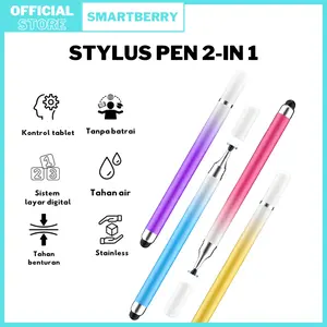 Stylus Pen 2 mata Tablet Smartphone Touch Screen Pulpen Stilus Layar Sentuh Hp Pen Stylus Pena Ponsel Drawing