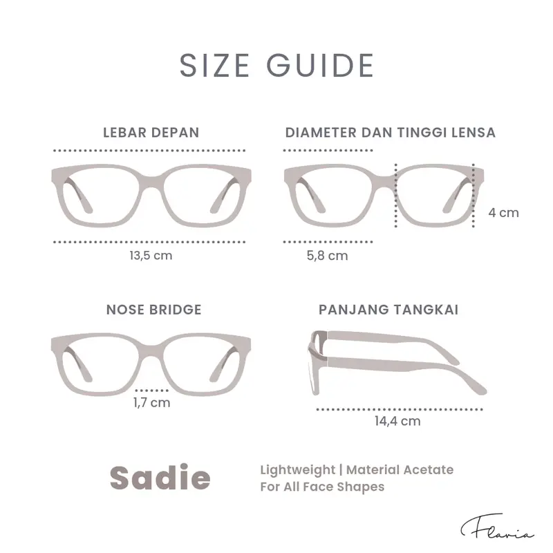 Flavia Eyewear Frame Kacamata Sadie Cat Eye Lensa Blueray Antiradiasi 7