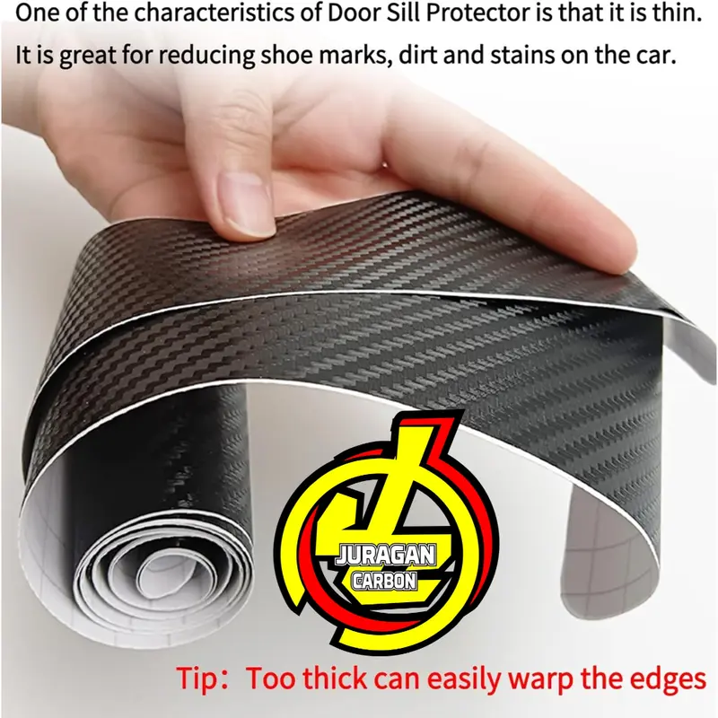 [COD] 9PCS Sticker Pelindung Sill Plate Stiker Mobil 3D Carbon Fiber Untuk MOBIL DAIHATSU SIGRA 4