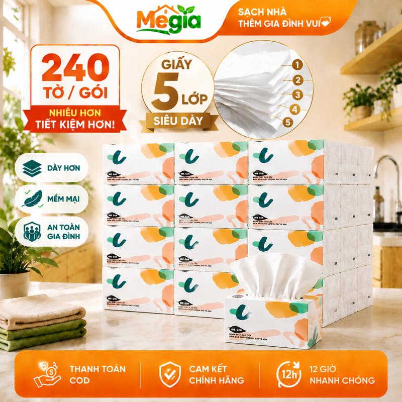 【MEGIA -30 gói  Không tặng kèm cốc】 Hộp giấy vệ sinh cao cấp MEGIA 4 lớp, Giấy vệ sinh， mềm mại, mịn màng, siêu dai.Khăn lau chùi  Không có quà tặng