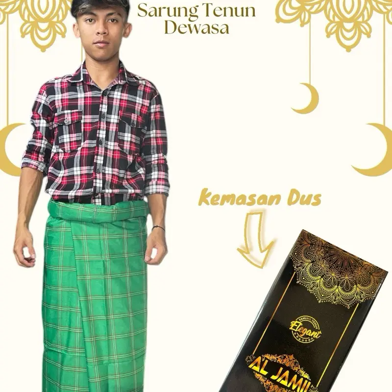 SARUNG tenun pria kemasan Dus Dewasa lembut motif donggala laki laki Muslim sarung lebaran 6