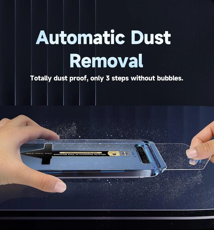 Product Introduction of Tempered glass screen protector, for iPhone series, 4K HD privacy protection, quick installation tools, auto dust removal installation, bubble-free Cover Protective 2