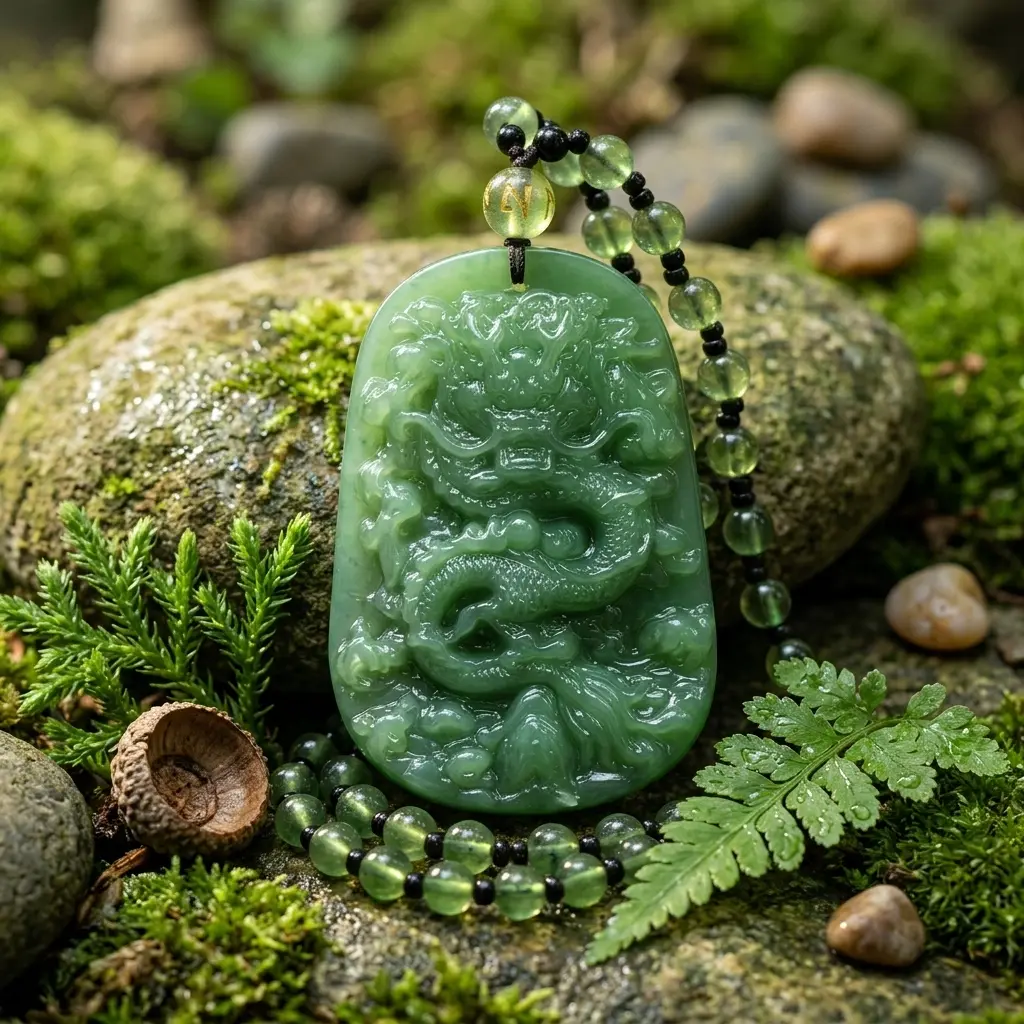 KALUNG PRIA DAN WANITA TERBARU LIONTIN BATU GIOK Elegan