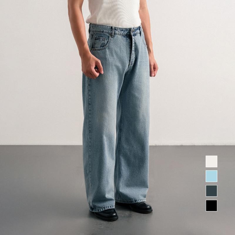 [SALE ĐÓN HÈ] Quần Jeans Nam Nữ Form Wide Leg Ống Rộng Dáng Suông – Andrew Wide Leg Jeans | B Brown Studios 0