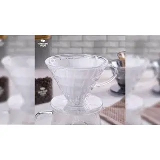 Filter Penyaring Kopi V60 Cone Coffee Dripper Plastik - SE105 - Transparent