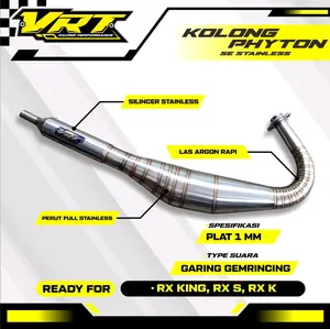 Knalpot RX King Kolong Python SE Full Stanlis 3v3 Kolong Telo Original Produk VRT RACING PERFORMANCE