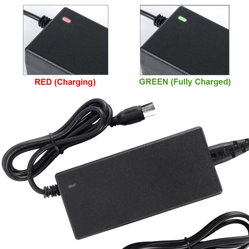 Product Introduction of Battery Charger 42V 2A Lithium Battery Charger Adapter(EU) 3Pin for Electric Scooter Hoverboard Balanced Wheel Cable Charging 23