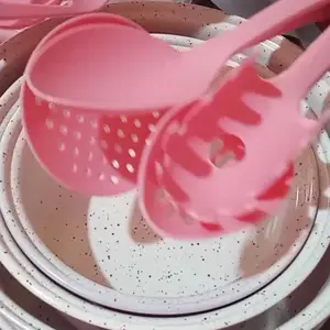 GM Bear Set Panci dan Spatula Merah Muda 2193 - Wajan Penggorengan Spatula Set Frypan Saucepan
