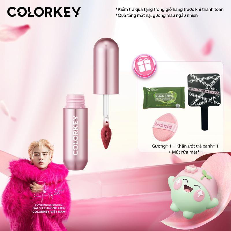 EX-ĐỘC QUYỀN Son Kem Bùn COLORKEY Lip Mud Mousse Matte Chất Son Mềm Mịn Che Vân Môi Tốt Hỗ Trợ Dưỡng Ẩm Màu Sắc Thời Thượng 2g