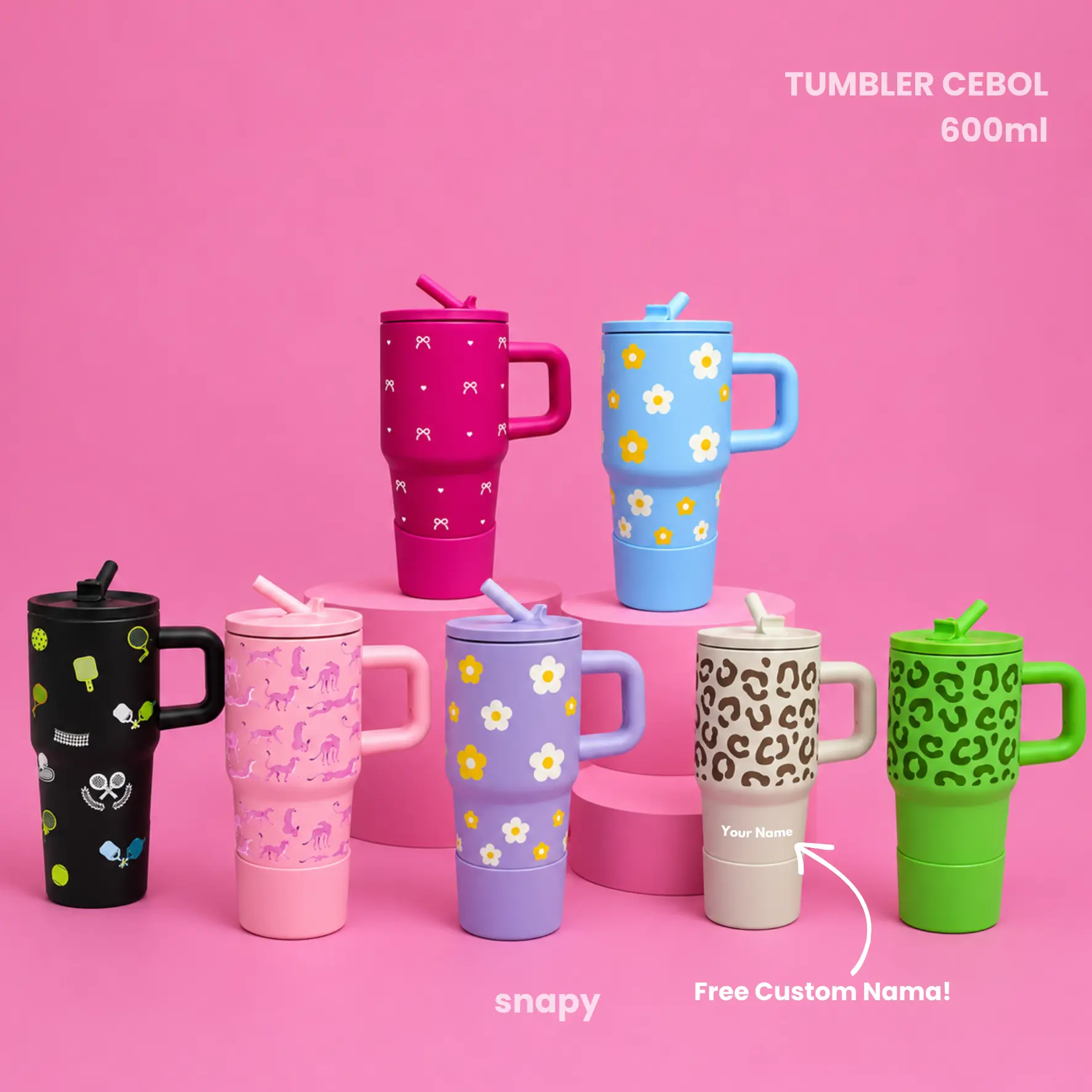 Tumbler Mini 600ml Custom Nama Cold Cup