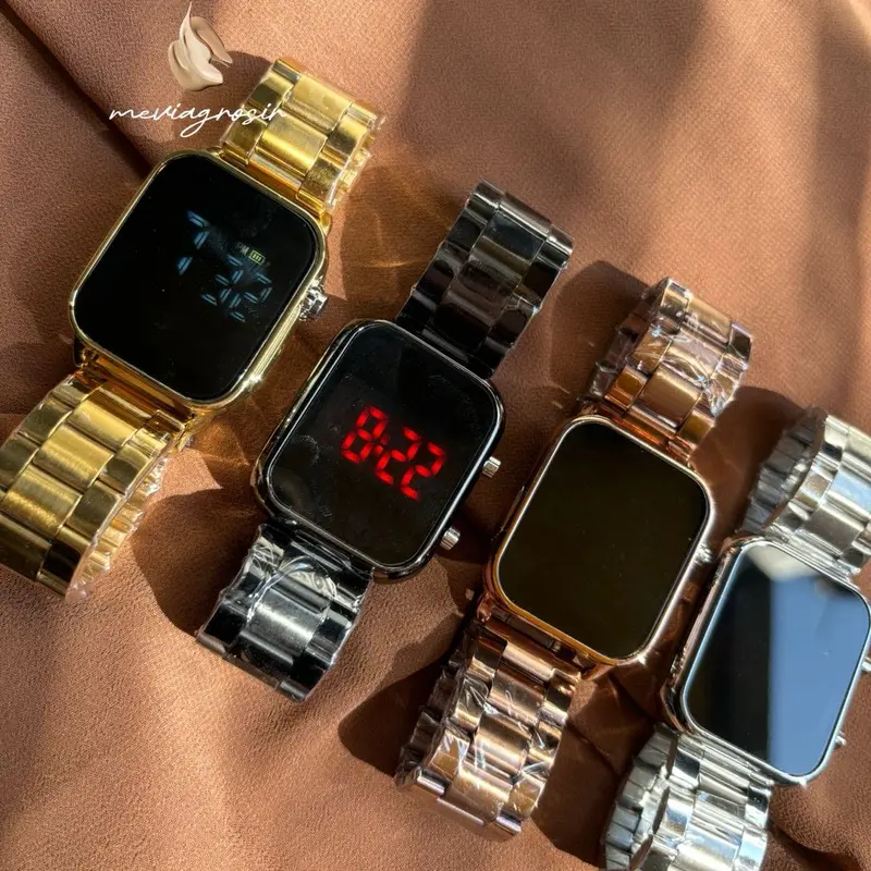 Jam Tangan Wanita Led Watch JSS 2923 Strap Stainless Jam Tangan