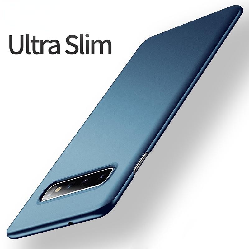 เคส Samsung S10 S10e, เคส PC แบบแข็งกันกระแทกสีฟ้า, เคสฝ้าบางเฉียบ, สำหรับ Samsung Galaxy S8 S9 S10 