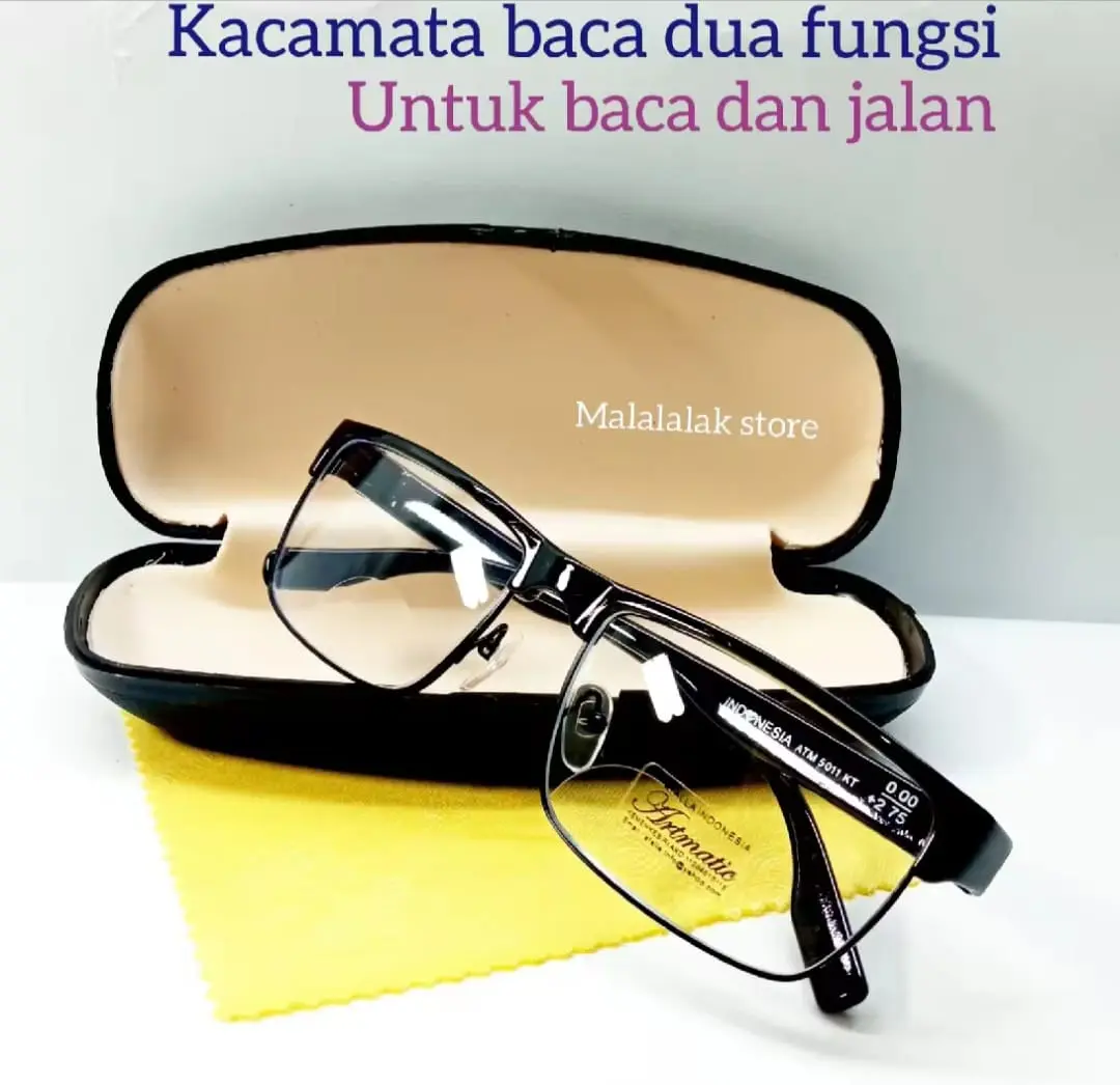 KACAMATA DUA FUNGSI/ UNTUK BACA DAN JALAN/KACAMATA PLUS/MODEL KOTAK/BAYAR DI TEMPAT/COD FREE BOX DAN LAP Lensa