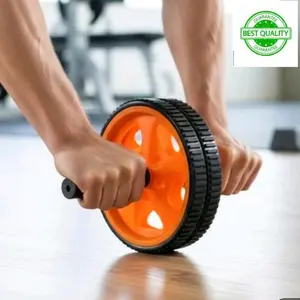 Abs Roller Wheel Alat Fitnes Olahraga Latihan Otot Perut - Hitam/kuning (Best Quality)