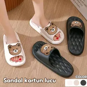 Sandal Beruang / Sandal Slop / Sandal Rumah / Sandal Slop Shoes Wanita Cewek Jelly Karet