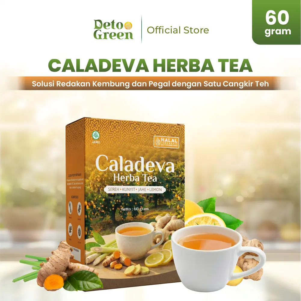 BPOM APPROVED - CALADEVA TEA Membantu Menjaga Kesehatan Tubuh Perut Kembung Pegal Linu