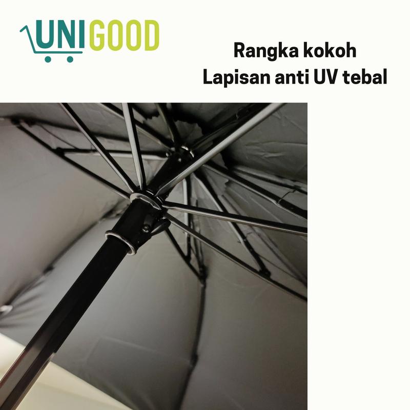 UNIGOOD - Payung Lipat Otomatis Buka Tutup Anti UV Dengan Senter LED + Sarung 3