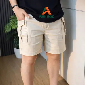 Ammaz Celana Pendek Cargo Pria Wanita Unisex Bahan Soft Jeans Tebal Melar Elastis Nyaman Dipakai Sehari Hari