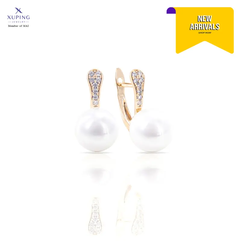 Xuping Anting Klip Mutiara Aksesoris Wanita Lapis Cantik 1