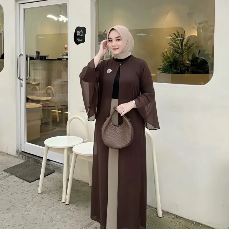 SABRINA Outer Abaya Muslim Ceruty Babydoll Outer Wanita Turki Premium Remaja Dewasa