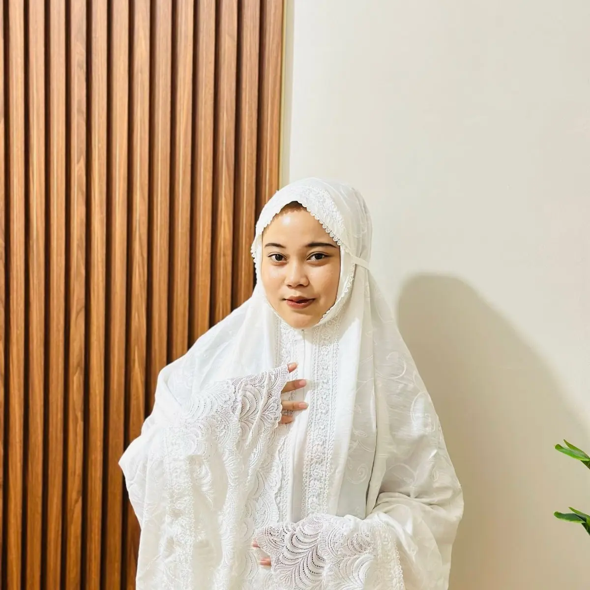 Mukena Dewasa Mewah Polo Linen Ori Full Bordir Variasi Renda Import Halus Mukenah Katun