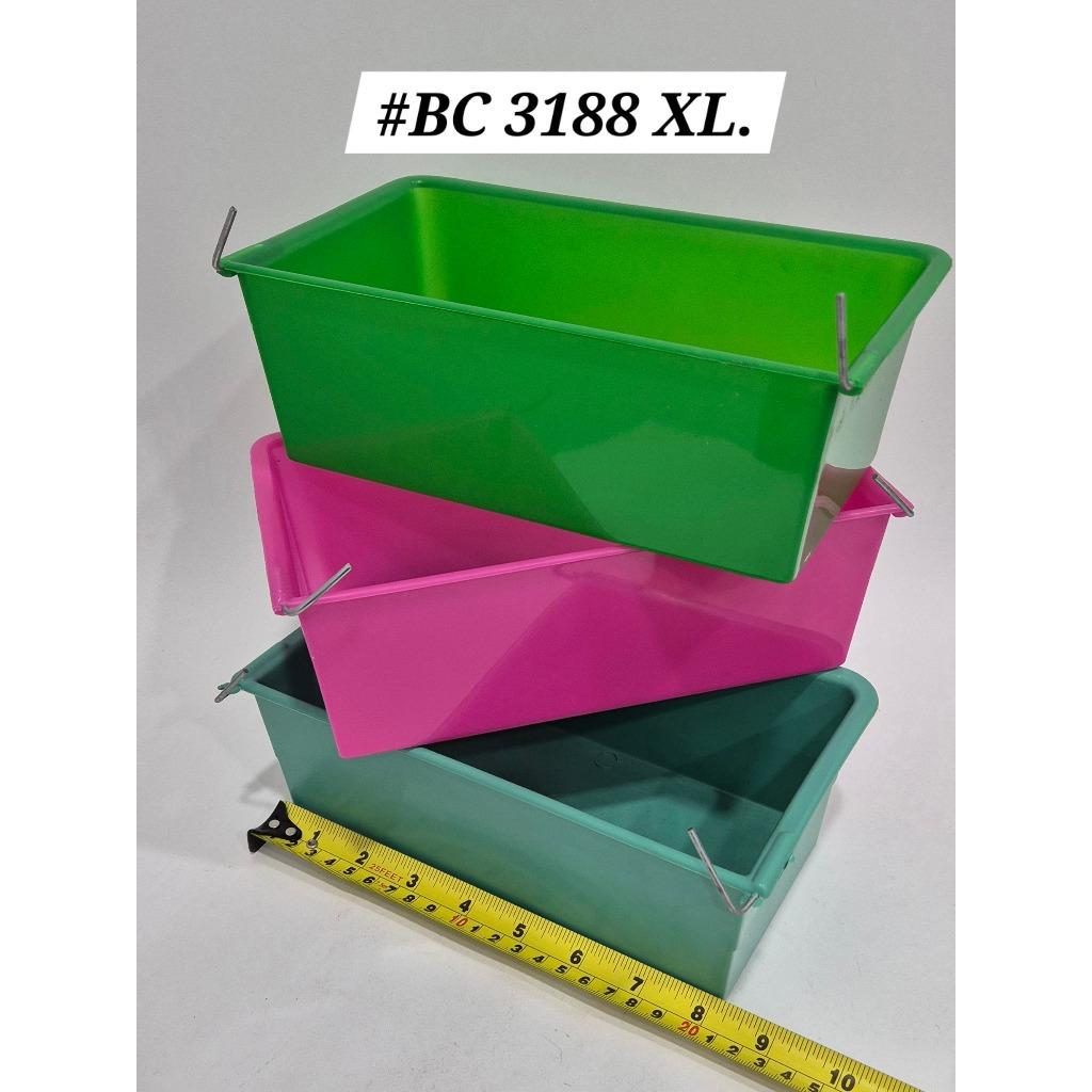 (1xPcs) BC3188XL Rectangular Bird Sugar Glider Cup Bowl [Random Color] Cawan Mangkuk Burung