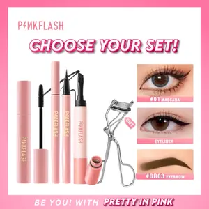 [LEBIH HEMAT] PINKFLASH Eye Beauty Set – Volumizing Mascara + Ultra-Precise Eyeliner + 1mm Micro Fine Brow Pen