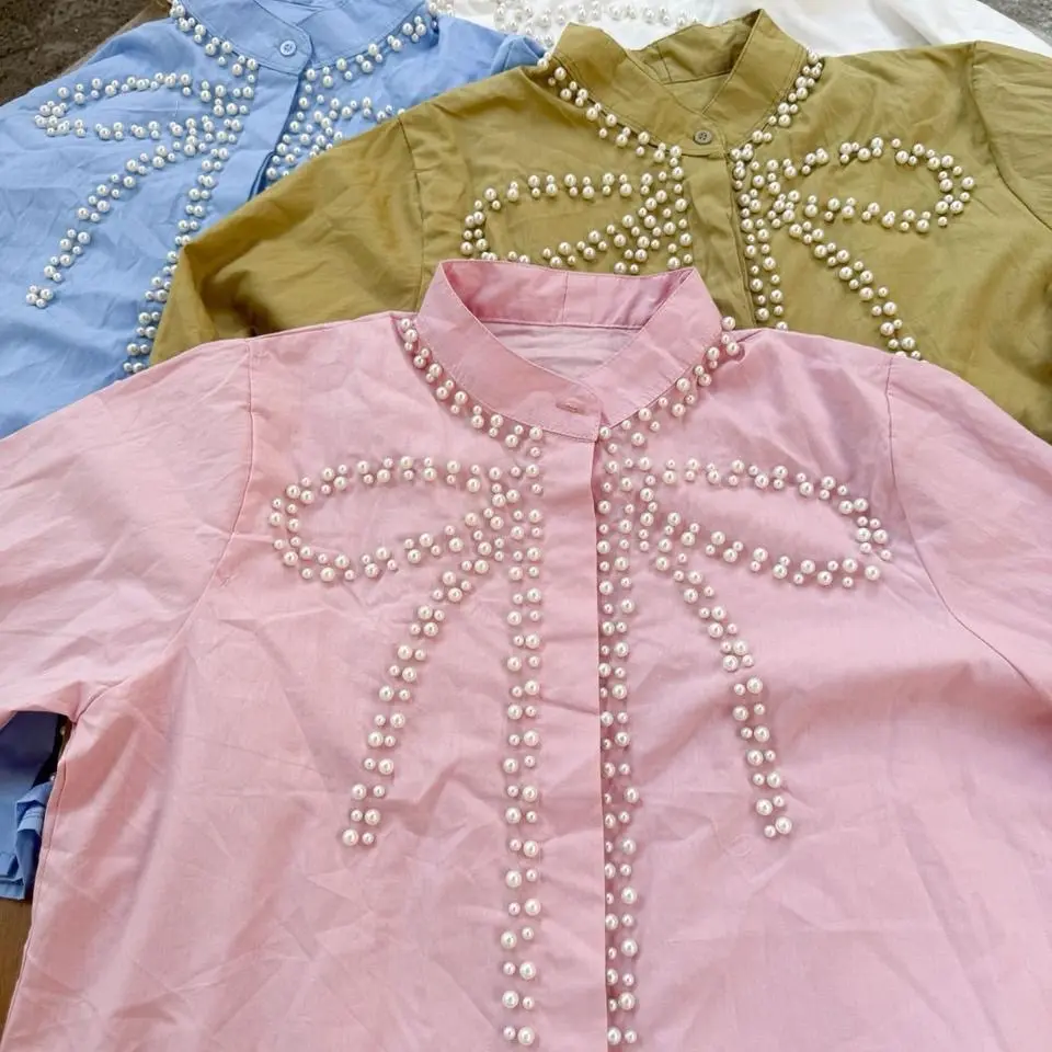 Kemeja Katun Import Premium Mutiara Super Cakep Untuk Wanita