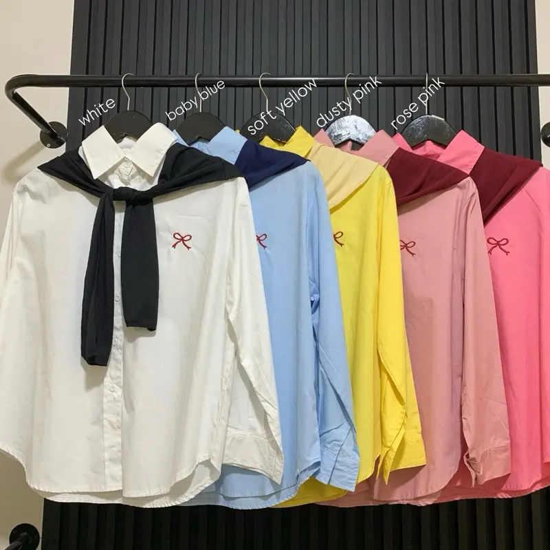 Kemeja Ribbon-Pita Basic Free Syal Lepas Pasang 011 Wanita