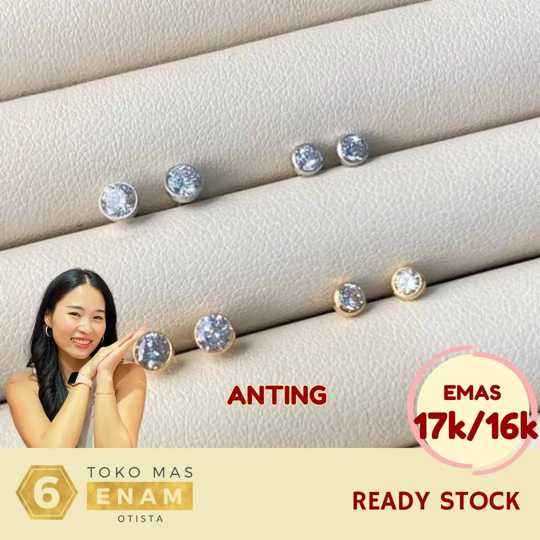 Anting Emas Giwang Mata Burung Collection - Rosegold 17k / Whitegold 17k / Yellowgold 16k