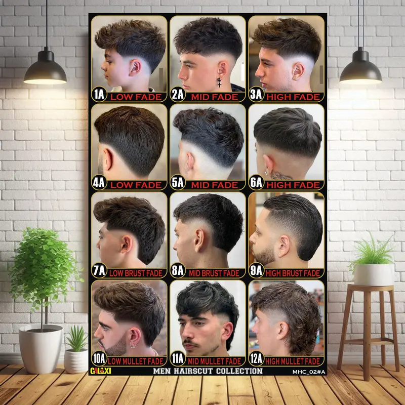 POSTER MODEL RAMBUT PRIA TERBARU HD BARBERSHOP, PANGKAS RAMBUT DAN SALON 5