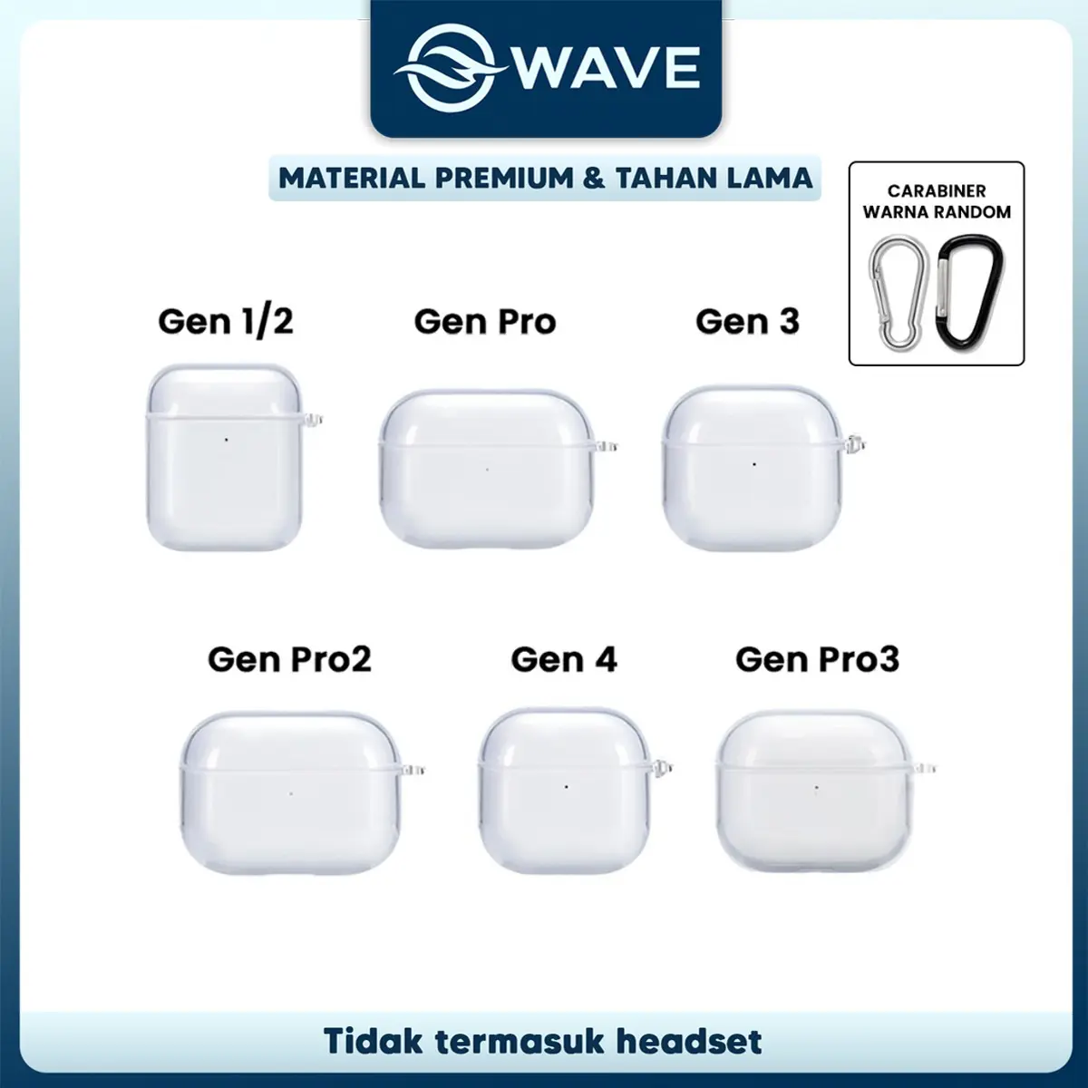 Case Pods Gen 1 2 3 4 Pro 1 2 3 Premium Silicone Polos Bening Clear