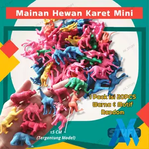 Hewan Karet Mini 20PCS Mainan Hewan Safari Binatang Karet Mainan Jadul Mainan Murah Mainan Eceran Mainan Titip Warung