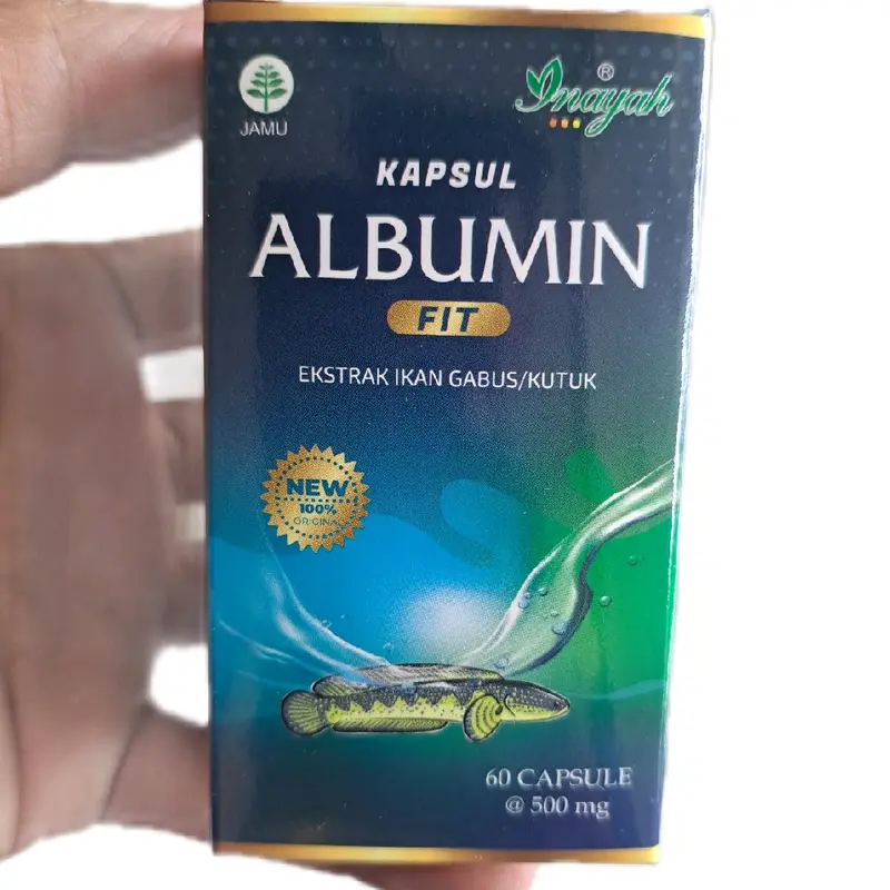 Suplemen Albumin Ekstrak Ikan Gabus Original  Inayah 60 Kapsul  membantu penyembuhan Pasca Operasi atau luka kemasan Baru all New 0