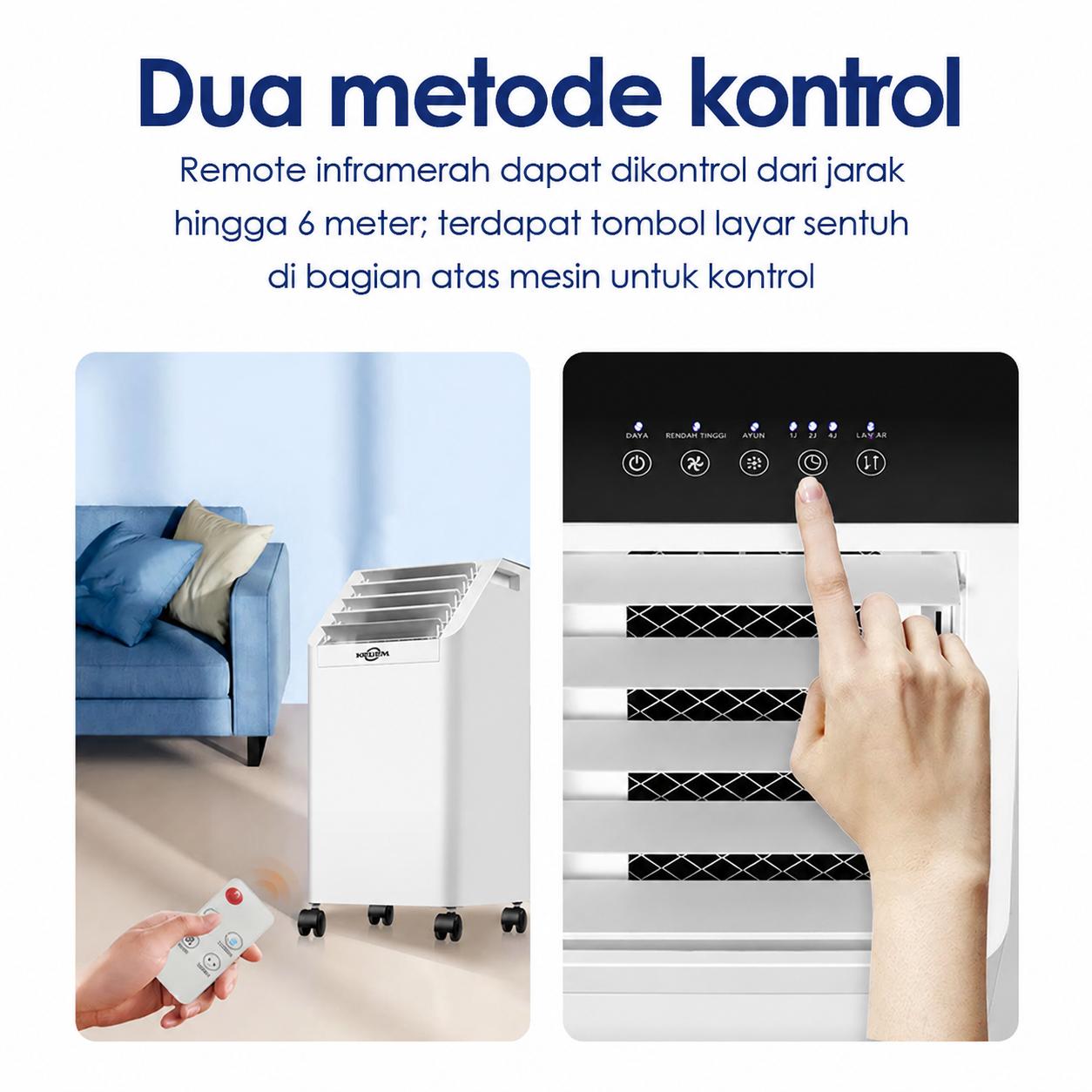 [KANAZAWA]Pendingin udara portabel multifungsi, tangki air berkapasitas besar, jarak hembusan 12 meter, tiga tingkat kecepatan angin, roda yang dapat dipindahkan, cocok untuk rumah dan kantor, berkualitas baik, tahan lama, hemat energi, aman dan nyaman