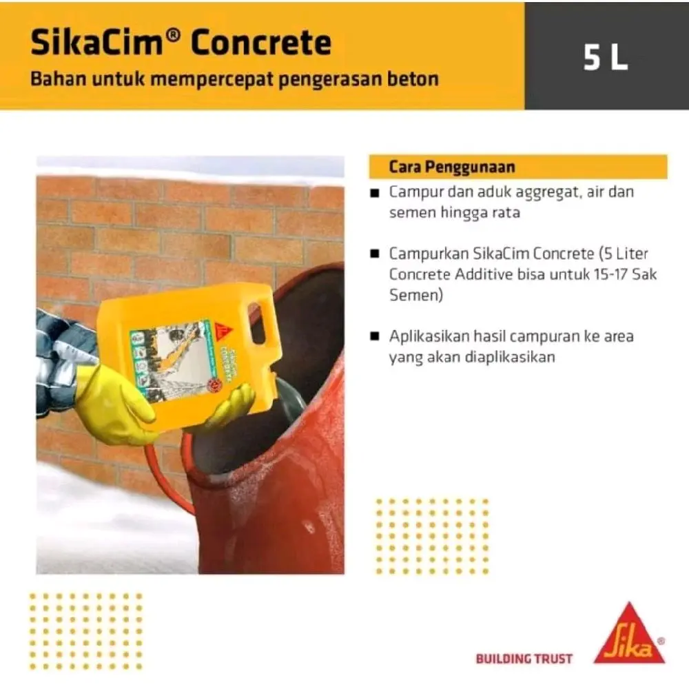 SIKA CIM CONCRETE ADDICTIVE 5L Pengeras Beton - Obat Cor / Cairan Penguat Semen