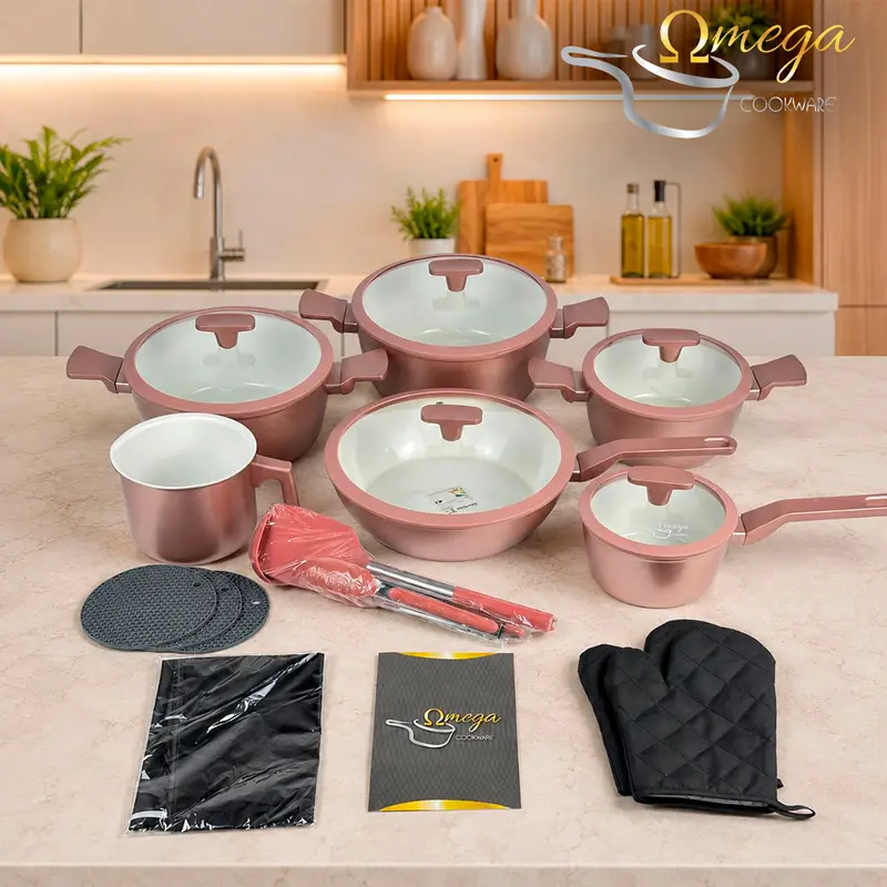Jogo De Panela Omega Cerâmica Premium 20 Peças - Antiaderente