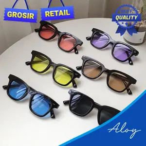 PL-WW004 Kacamata Hitam Wanita/Pria Sunglasses Korean Fashion Small Candy Color KM02a Eyewear